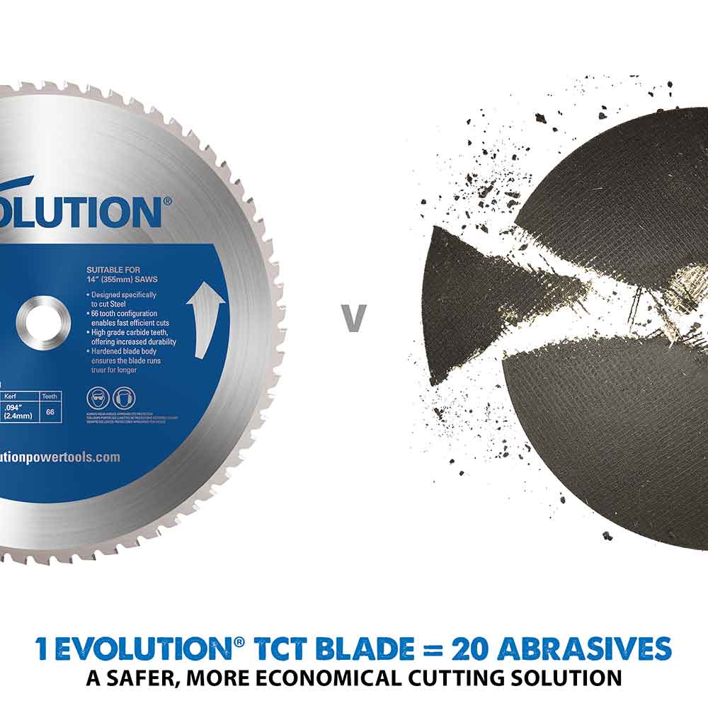 Evolution 185mm Mild Steel Cutting 40T TCT Circular Saw Blade - Image 6