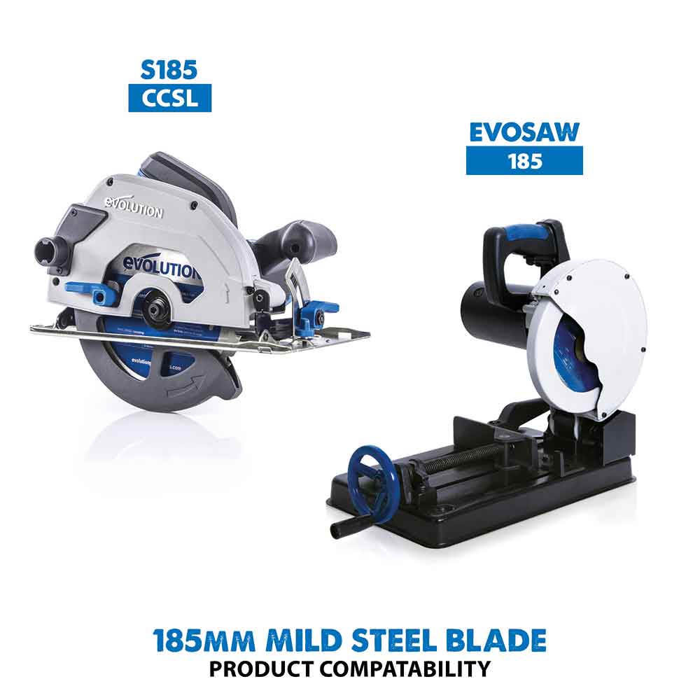 Evolution 185mm Mild Steel Cutting 40T TCT Circular Saw Blade - Image 7