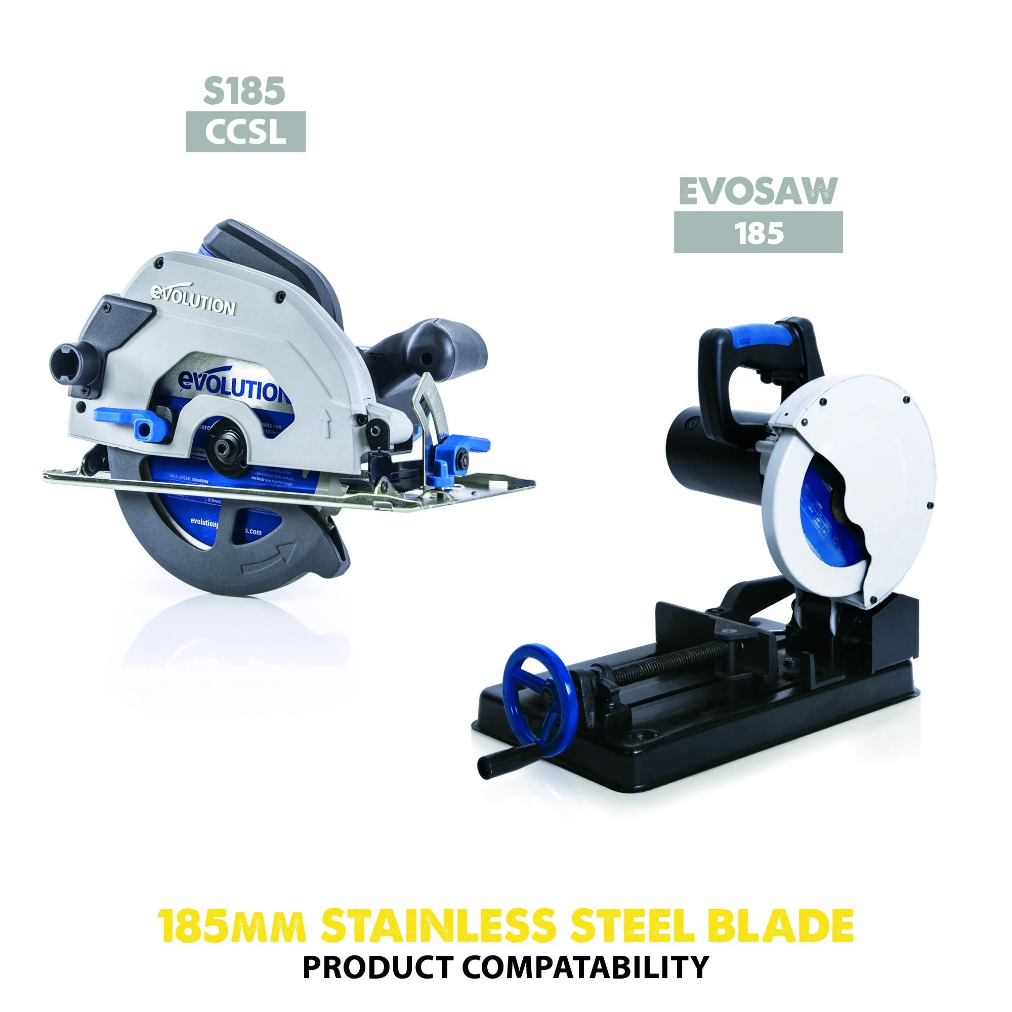 Evolution 185mm Stainless Steel Cutting 48T TCT Circular Saw Blade - Image 5