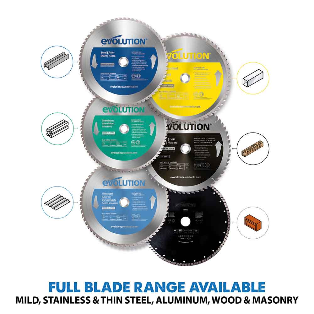 Evolution 355mm Mild Steel Cutting 66T Chop Saw Blade - Image 7