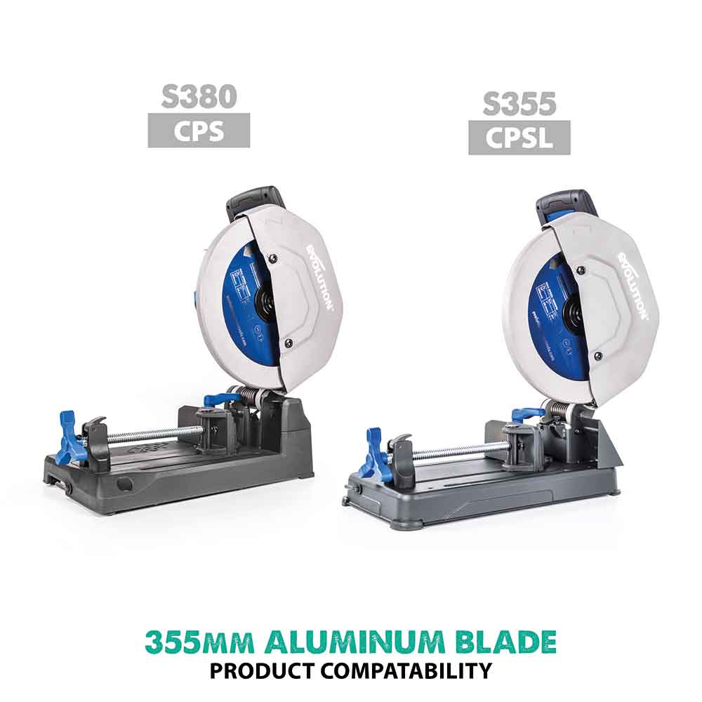 Evolution 355mm Aluminium Cutting 80T TCT Chop Saw Blade - Image 4