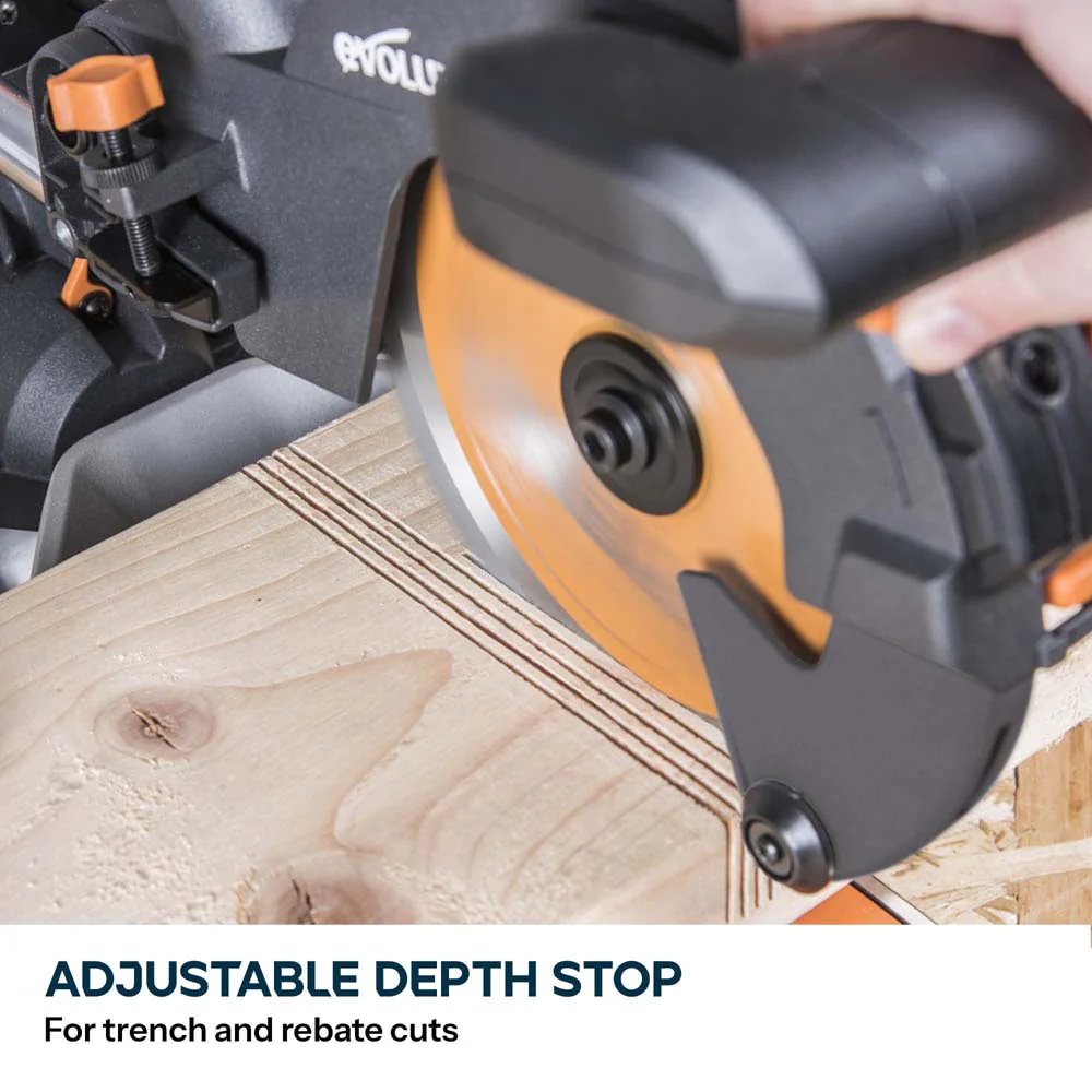 B-Stock Refurbished Evolution R210SMS+ 210mm Sliding Compound Mitre Saw With TCT Multi-Material Cutting Blade - Image 10