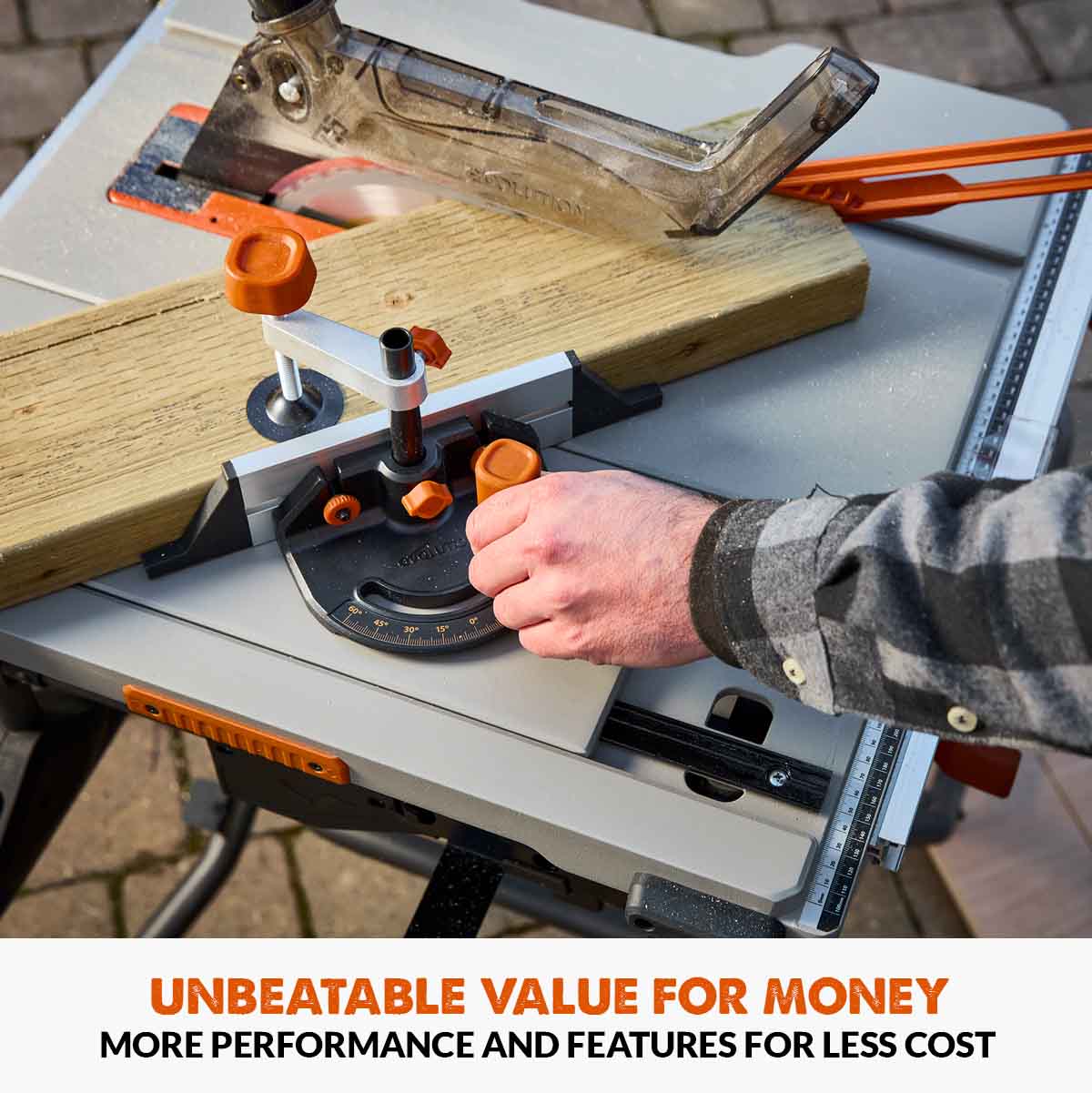 Evolution R255TBL+ 230v Portable Jobsite Table Saw with 255mmTCT Multi-material Blade - Image 11