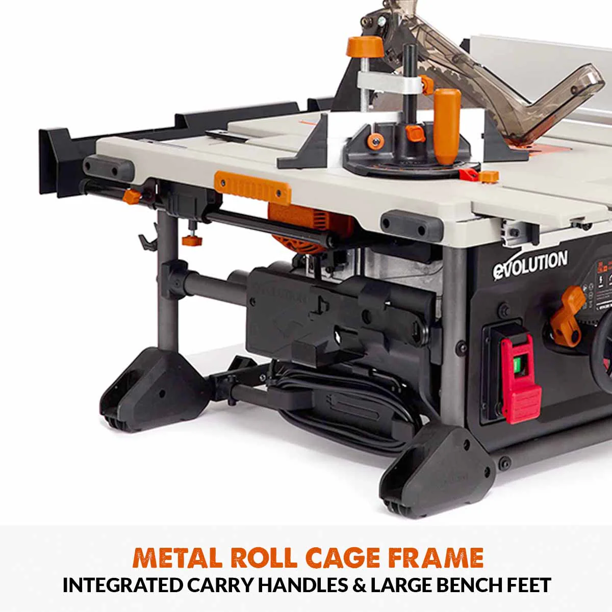 Evolution R255TBL+ 230v Portable Jobsite Table Saw with 255mmTCT Multi-material Blade - Image 12