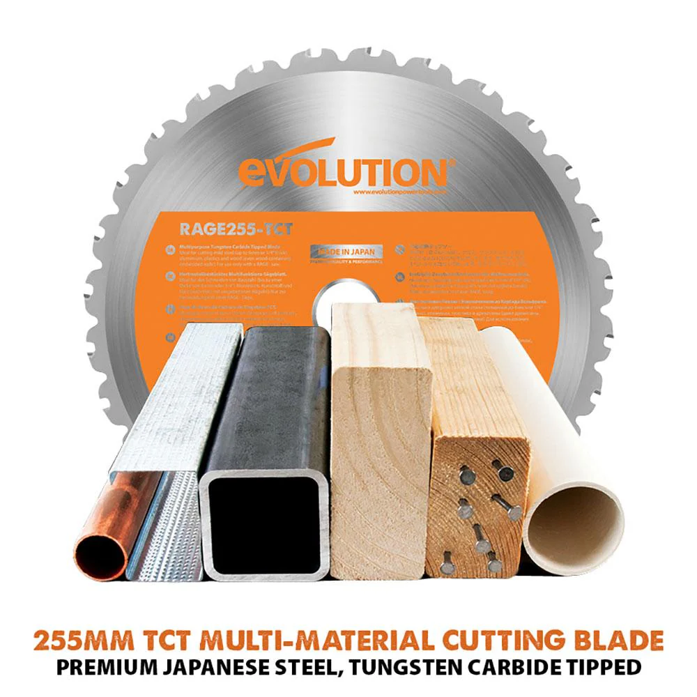 Evolution R255TBL+ 230v Portable Jobsite Table Saw with 255mmTCT Multi-material Blade - Image 20