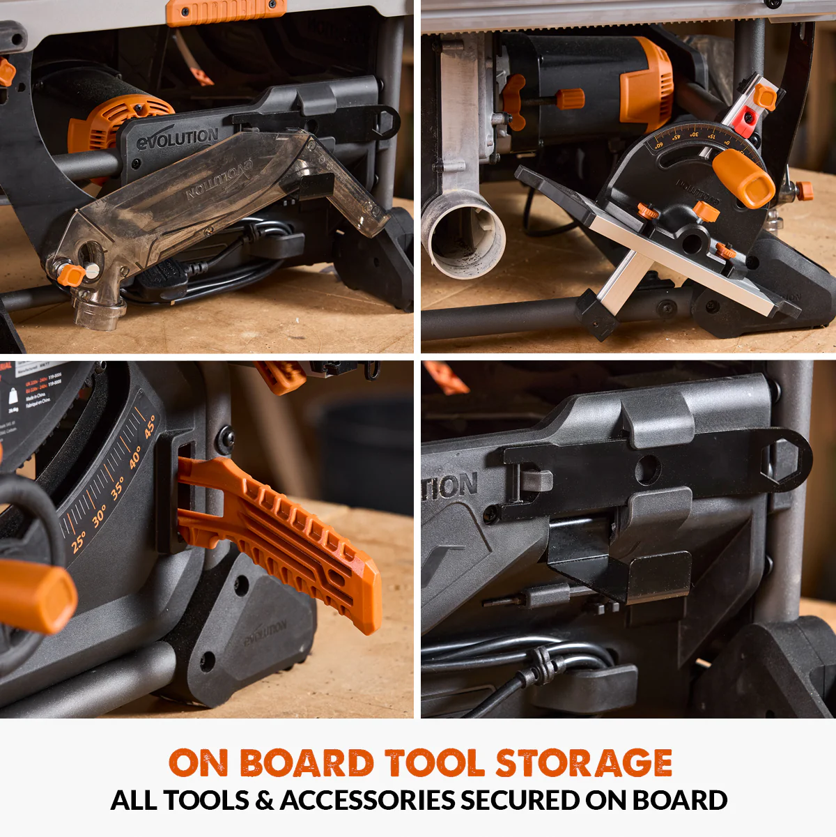 Evolution R255TBL+ 230v Portable Jobsite Table Saw with 255mmTCT Multi-material Blade - Image 24