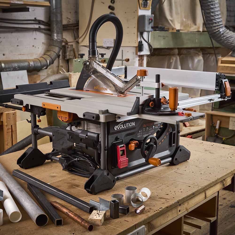 Evolution R255TBL+ 230v Portable Jobsite Table Saw with 255mmTCT Multi-material Blade - Image 28