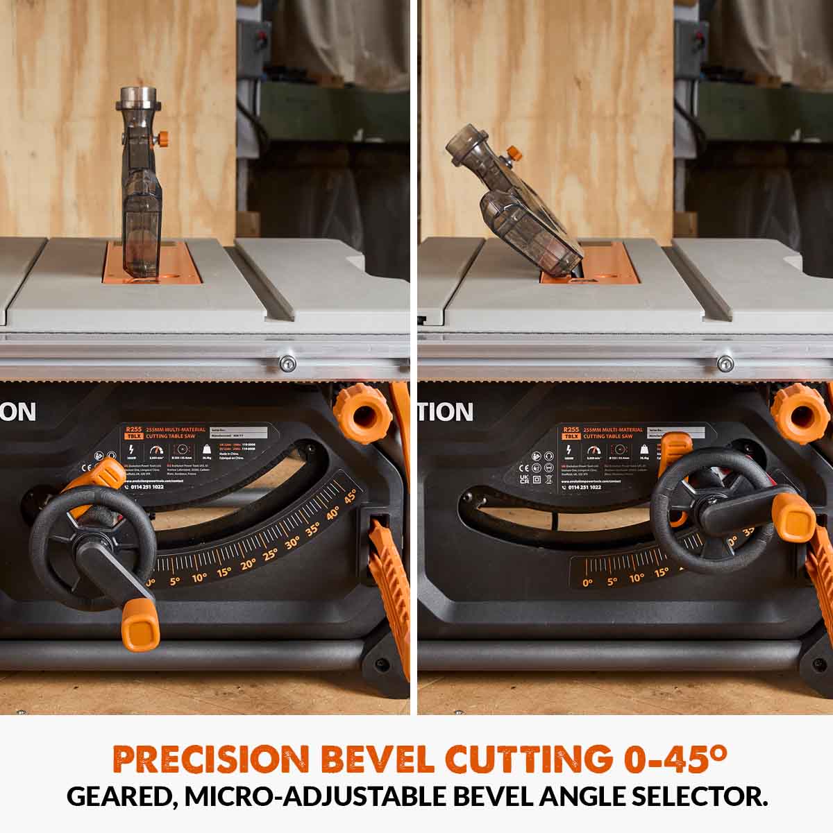 Evolution R255TBL+ 230v Portable Jobsite Table Saw with 255mmTCT Multi-material Blade - Image 8