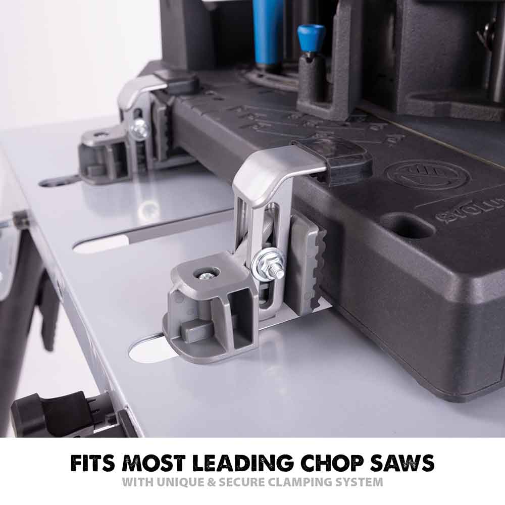 Evolution Chop Saw Stand With Telescopic Arms And Folding Legs for 355CPS Saws - Image 3