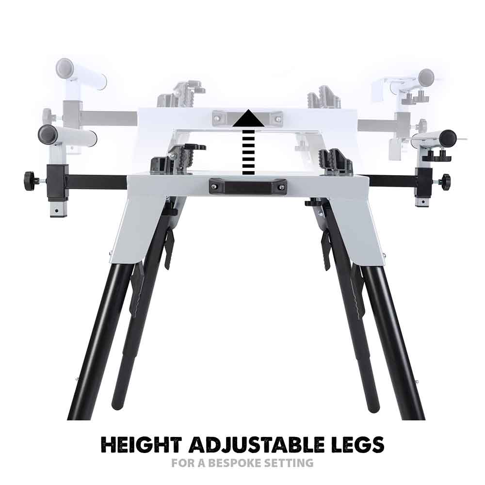 Evolution Chop Saw Stand With Telescopic Arms And Folding Legs for 355CPS Saws - Image 4
