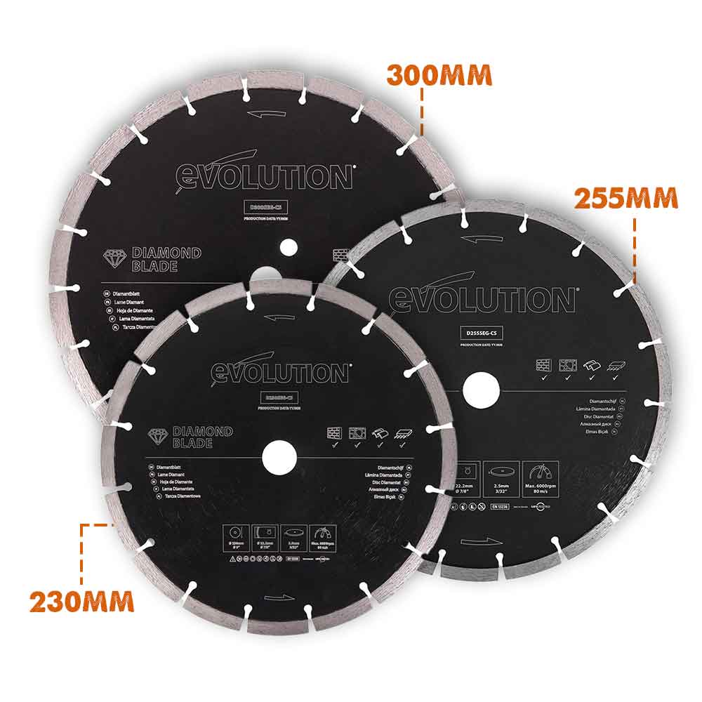 Evolution 230mm General Purpose Diamond Disc Cutter Blade, 22.2mm Bore - Image 5