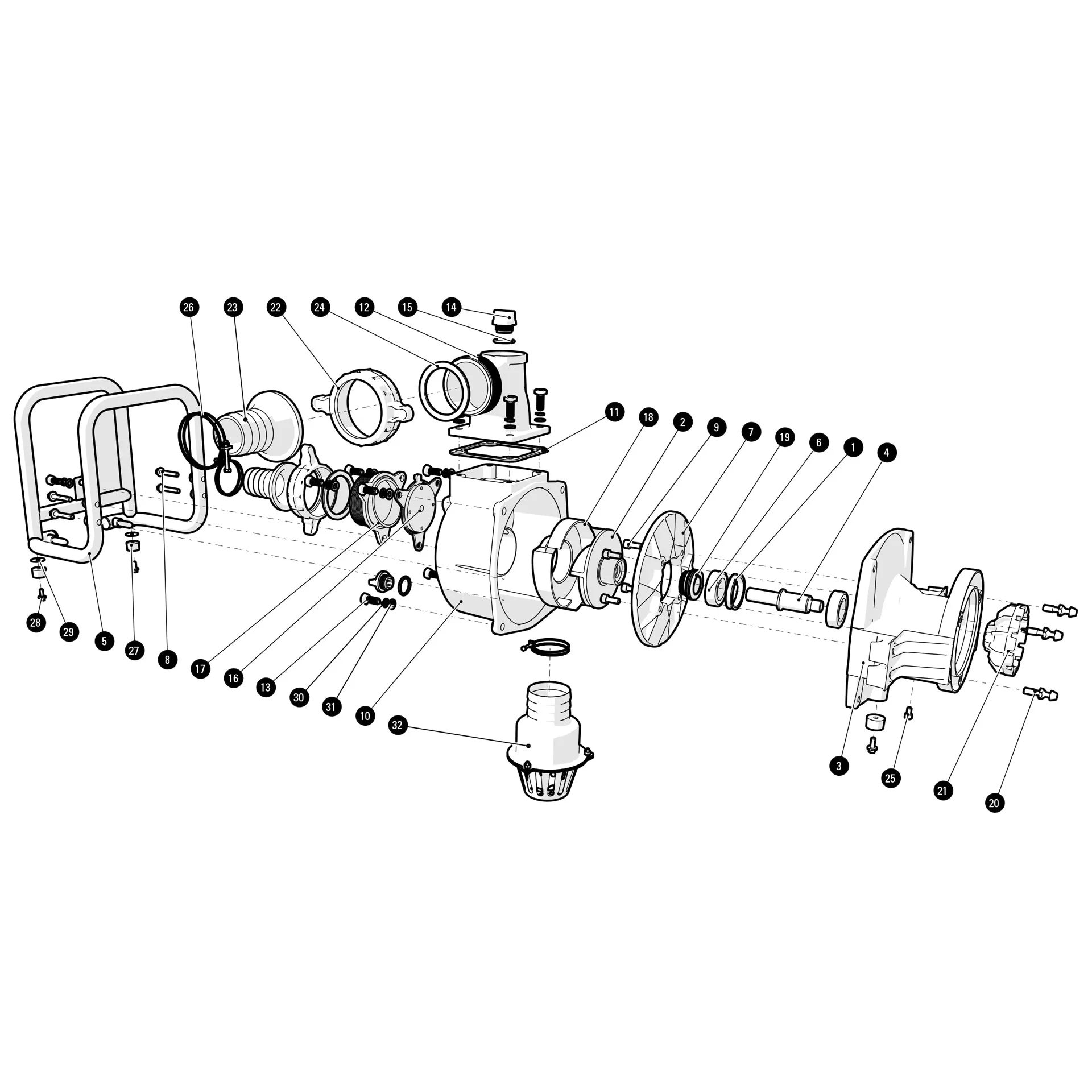 Evolution DWP1000 Water Pump Spare Parts - Image 2