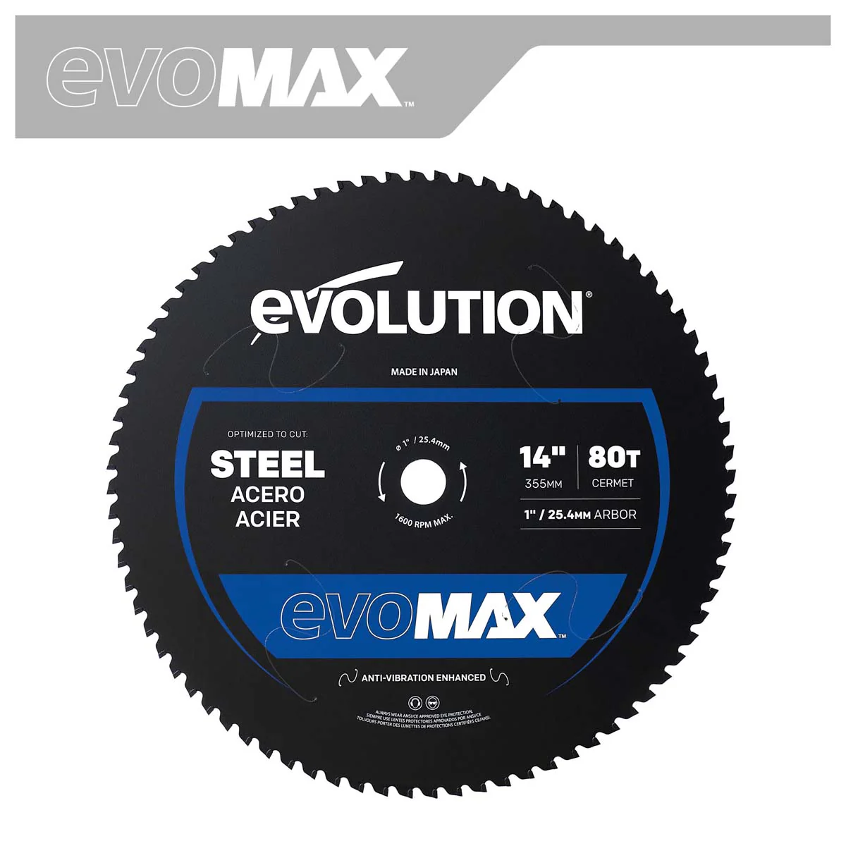 EVOMAX 355mm 80-Teeth Cermet Carbide Blade for Professional Heavy Duty Mild Steel Cutting - Image 2