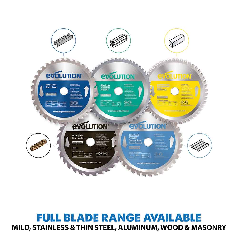 Evolution 180mm Mild Steel Cutting 36T Blade (For Circular Saws & Chop Saws Only) - Image 6