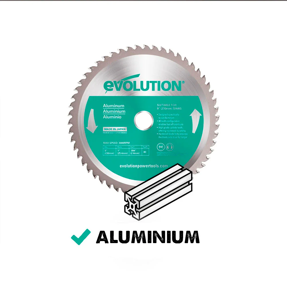 Evolution 185mm Aluminium Cutting 60T TCT Mitre Saw Blade - Image 2