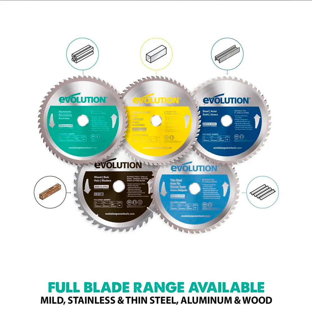 Evolution 185mm Aluminium Cutting 60T TCT Mitre Saw Blade - Image 4