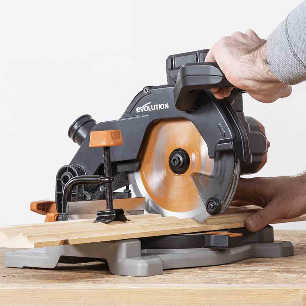 Evolution Cordless R185CMS-Li 185mm Compound Mitre Saw & Saw Horse Bundle - Image 11