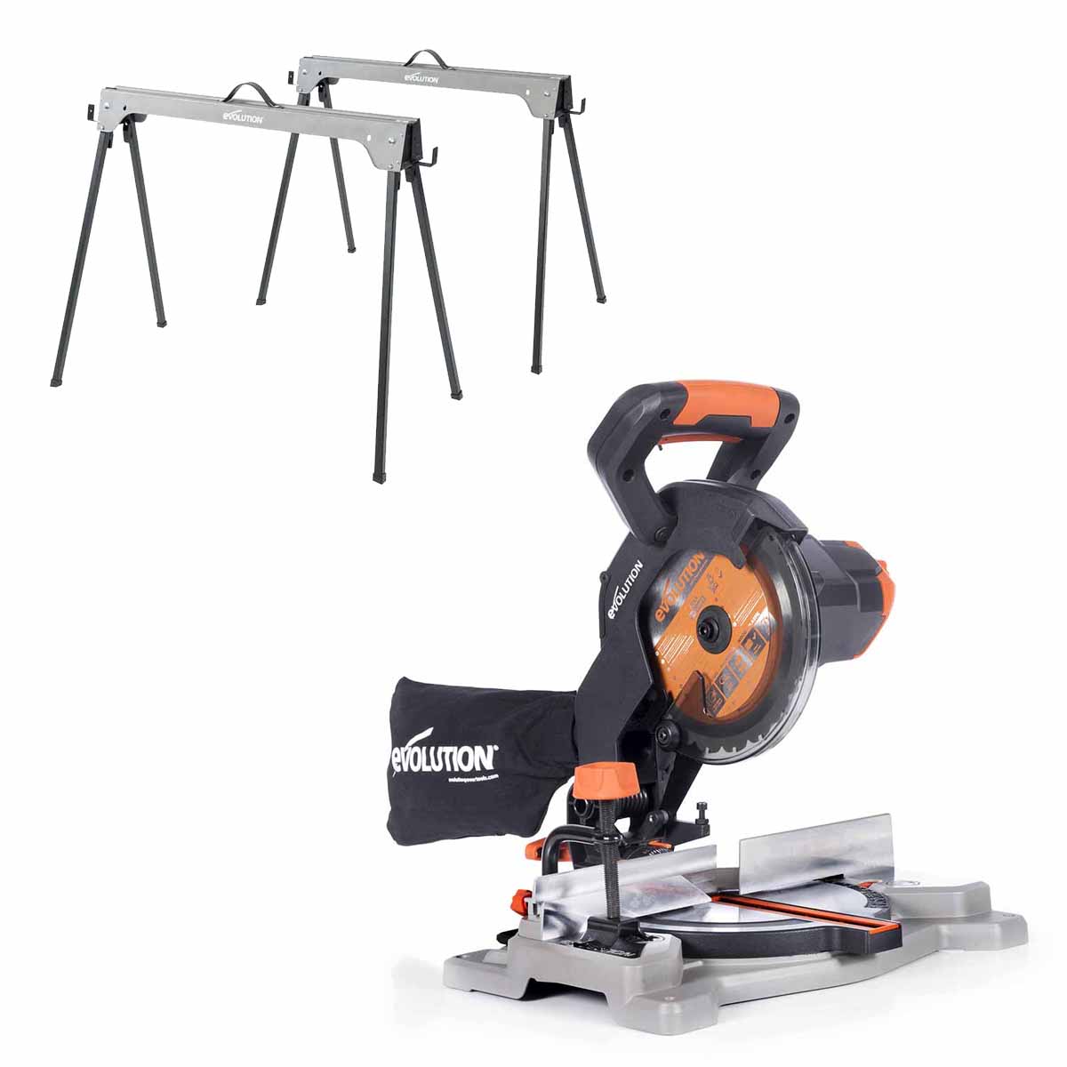 Evolution Cordless R185CMS-Li 185mm Compound Mitre Saw & Saw Horse Bundle - Image 14