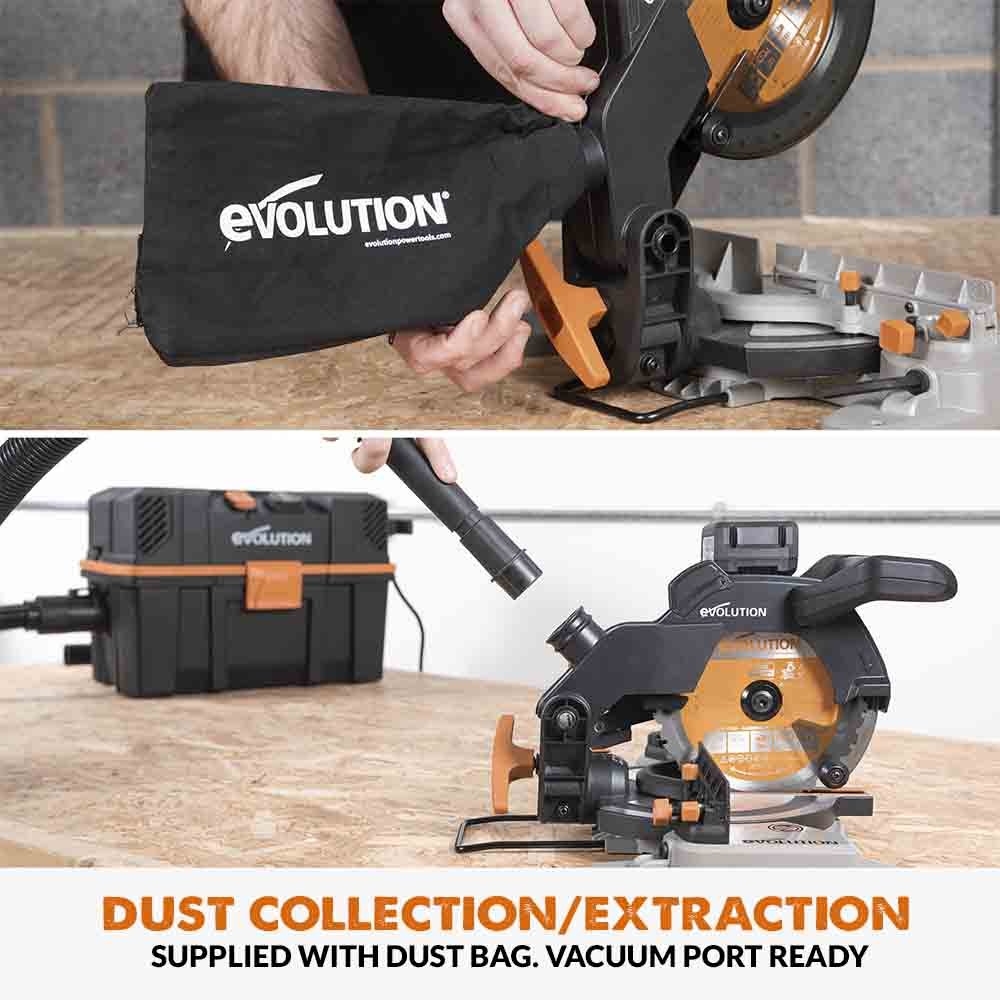 Evolution Cordless R185CMS-Li 185mm Compound Mitre Saw & Saw Horse Bundle - Image 8