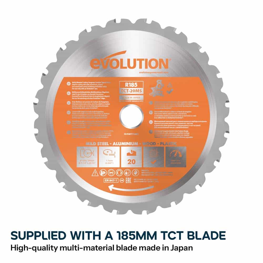 Evolution Cordless R185SMS-Li 185mm Sliding Mitre Saw & Stand Bundle - Image 6