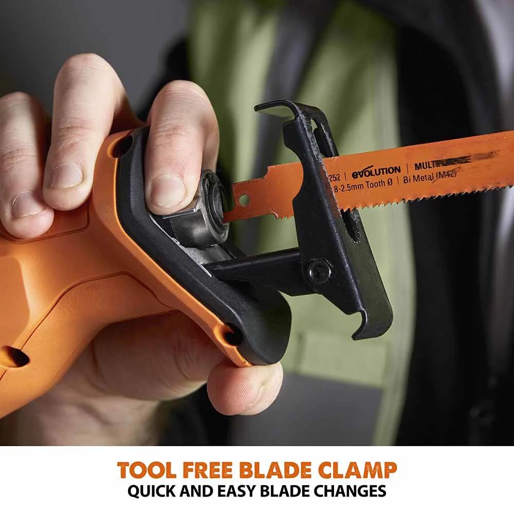 Evolution Cordless Reciprocating Saw 18v Li-Ion EXT Including Multi-Material Blades | R150RCP-Li - Image 5