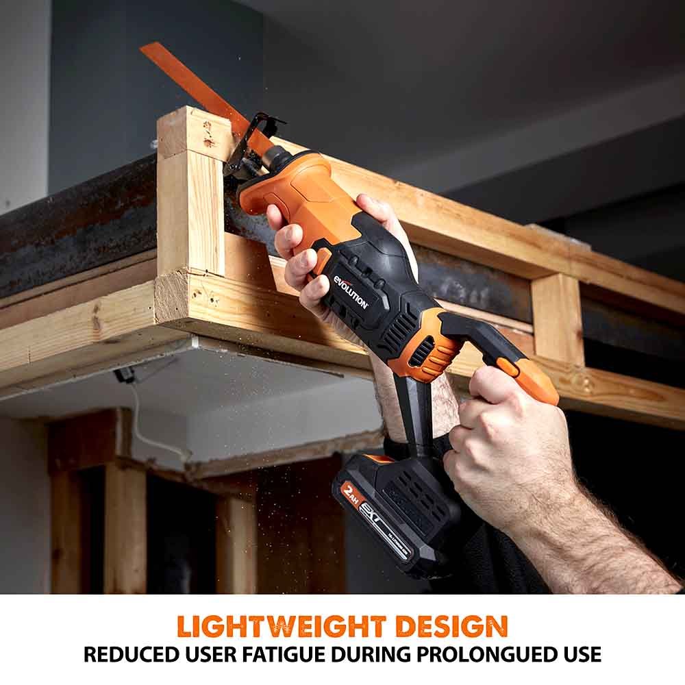 Evolution Cordless Reciprocating Saw 18v Li-Ion EXT Including Multi-Material Blades | R150RCP-Li - Image 7