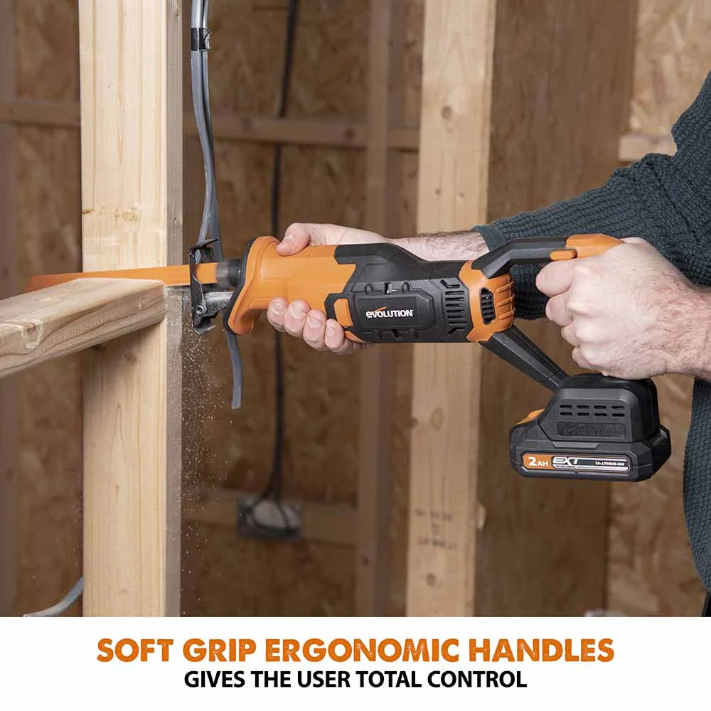 Evolution Cordless Reciprocating Saw 18v Li-Ion EXT Including Multi-Material Blades | R150RCP-Li - Image 8