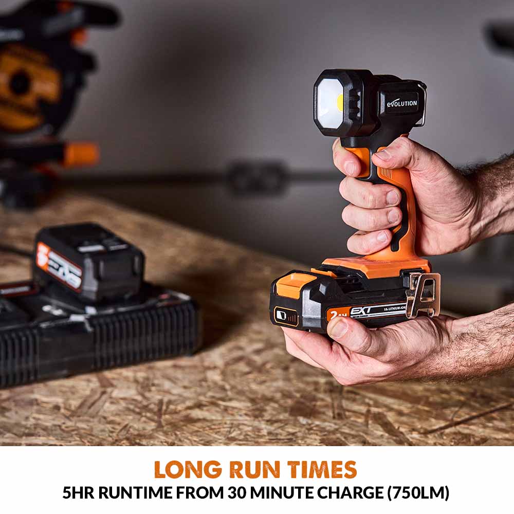 Evolution Cordless R1000TOR-Li 1000 Lumen Work Torch 18v Li-Ion EXT - Image 4