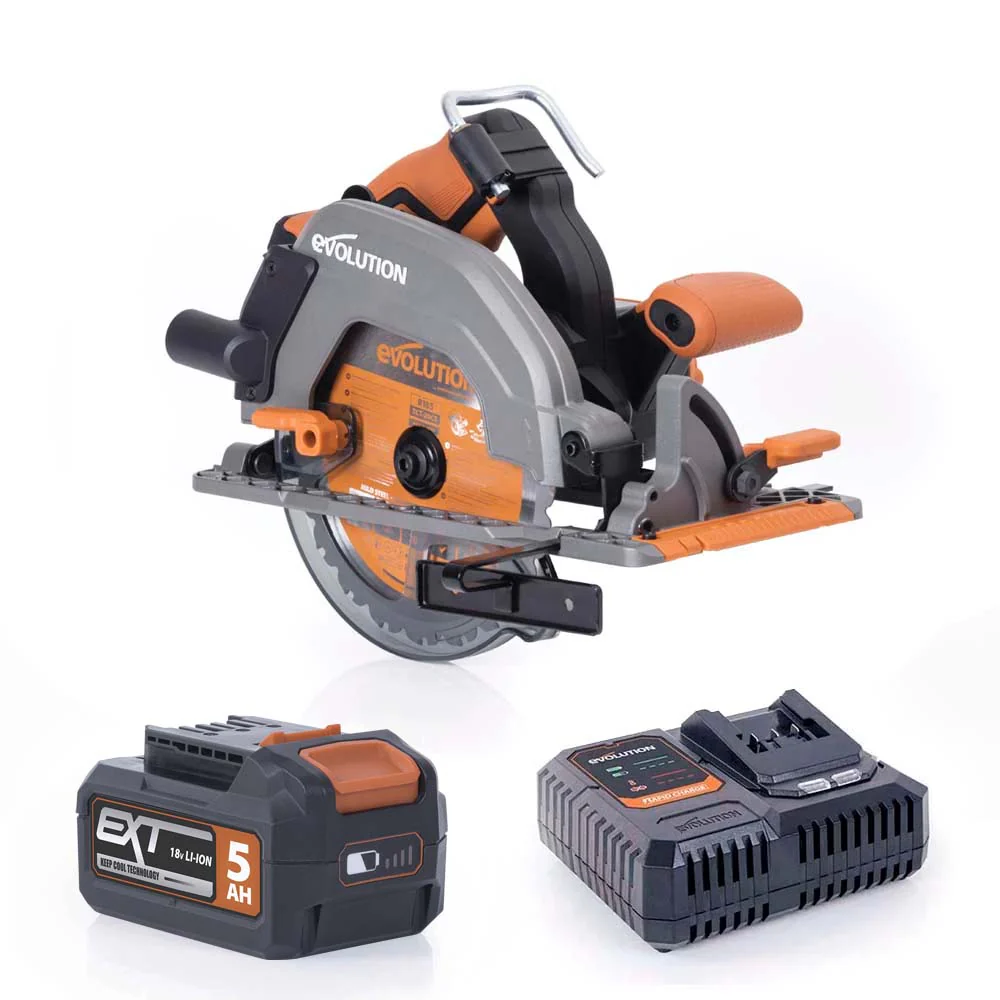 Cordless Evolution R185CCS-Li 185mm Li-Ion EXT 18v Brushless Circular Saw With Multi-Material Blade