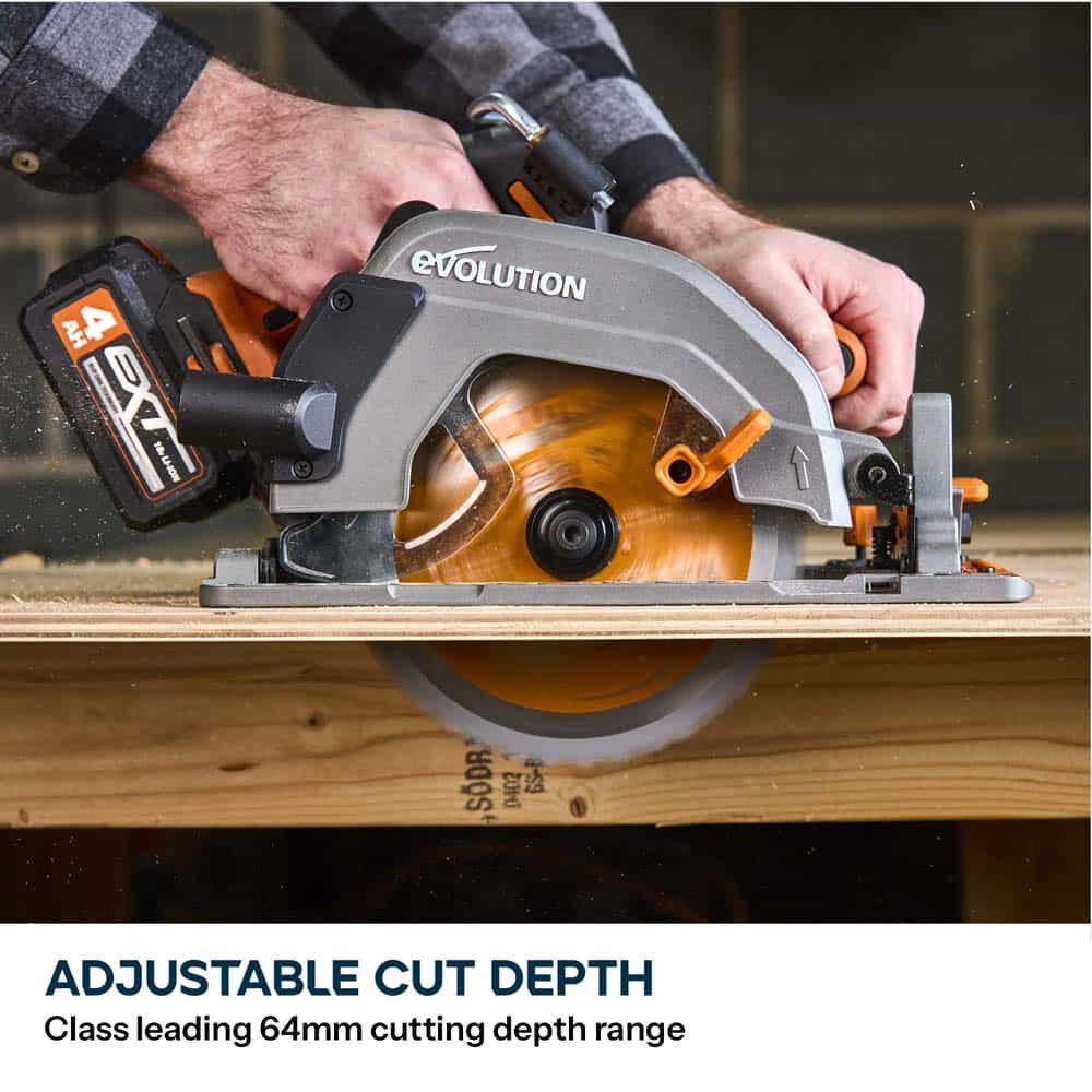Cordless Evolution R185CCS-Li 185mm Li-Ion EXT 18v Brushless Circular Saw With Multi-Material Blade - Image 5