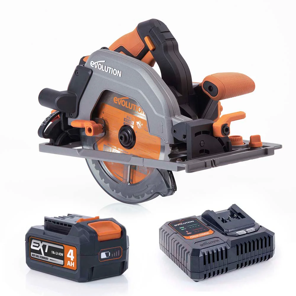 Evolution Cordless R185CCSX-Li 185mm Track Compatible Circular Saw Brushless 18v Li-Ion EXT Inc Multi-Material Blade - Image 14