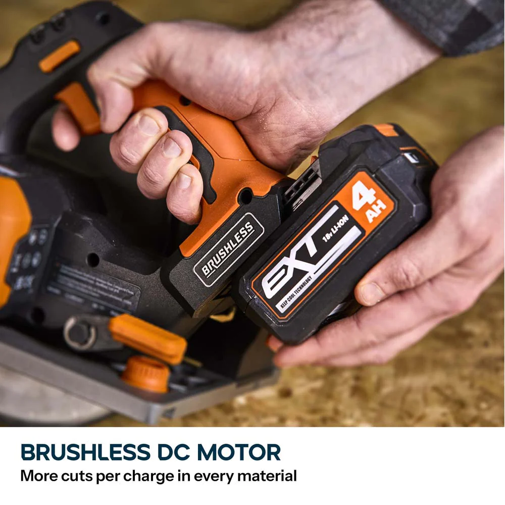 Evolution Cordless R185CCSX-Li 185mm Track Compatible Circular Saw Brushless 18v Li-Ion EXT Inc Multi-Material Blade - Image 6