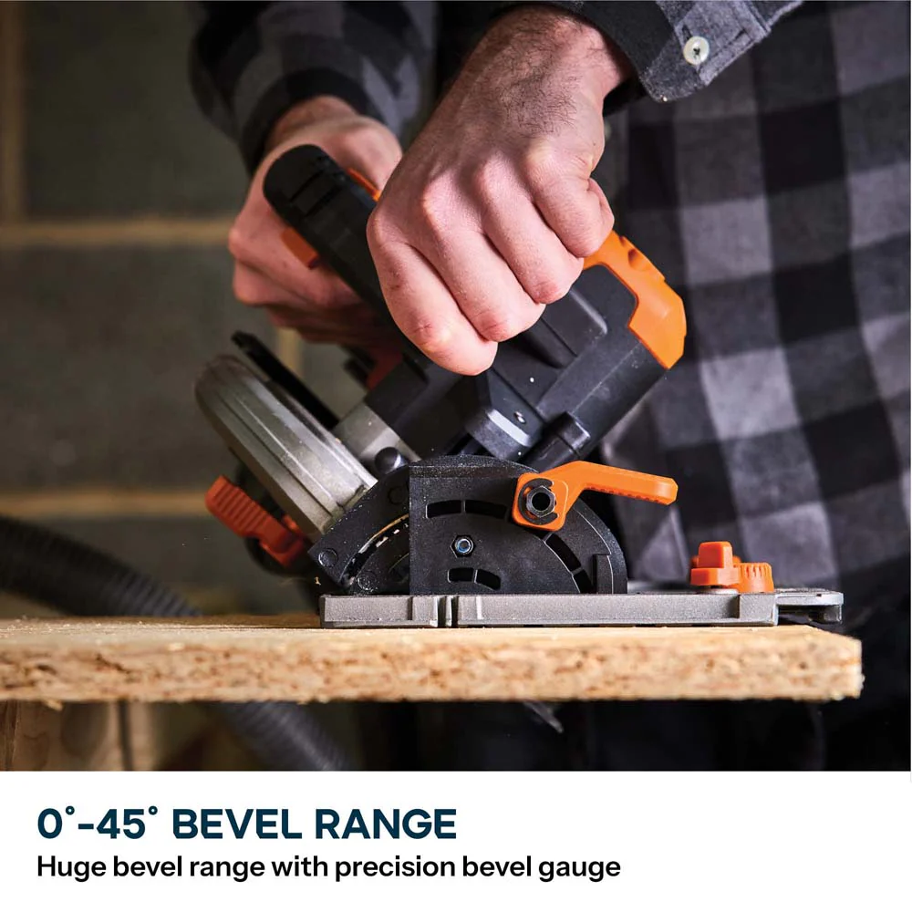 Evolution Cordless R185CCSX-Li 185mm Track Compatible Circular Saw Brushless 18v Li-Ion EXT Inc Multi-Material Blade - Image 7