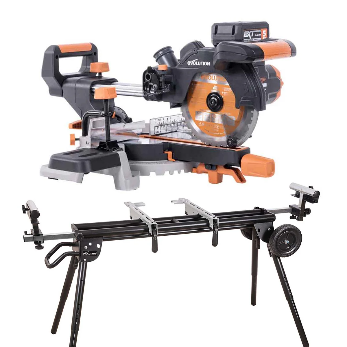 Evolution Cordless R185SMS-Li 185mm Sliding Mitre Saw & Evolution XL Rolling Mitre Saw Stand Bundle - Image 21