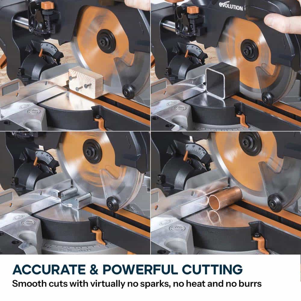 Evolution Cordless R185SMS-Li 185mm Sliding Mitre Saw & Evolution XL Rolling Mitre Saw Stand Bundle - Image 4