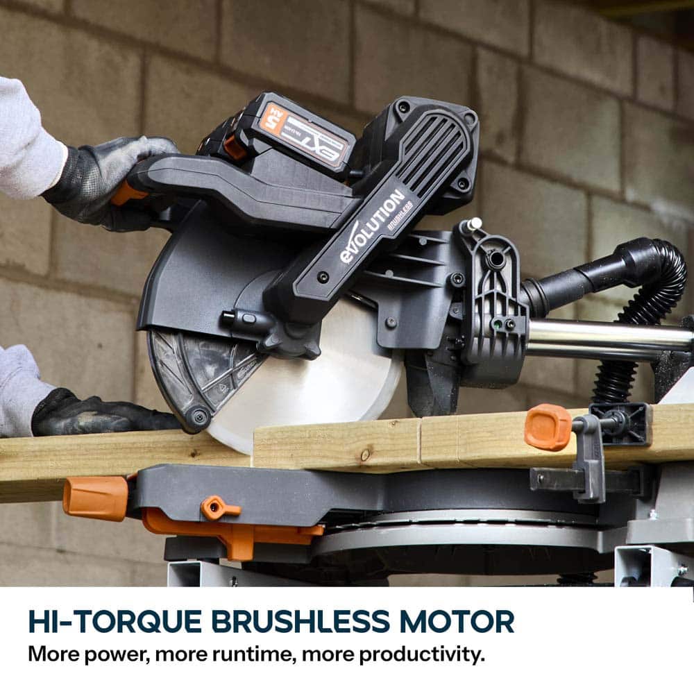 Evolution Cordless R255SMS-DB-Li 255mm 36V Double Bevel Mitre Saw - Image 6