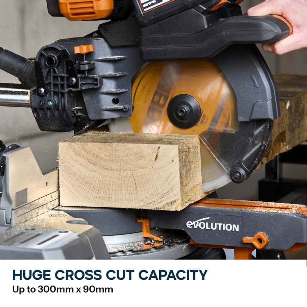 Evolution Cordless R255SMS-DB-Li 255mm 36V Double Bevel Mitre Saw - Image 9