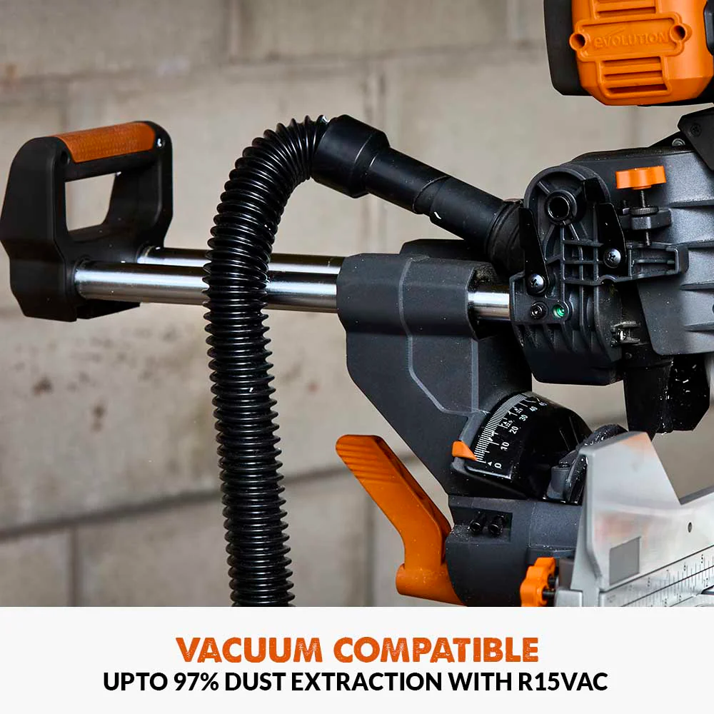 Evolution Cordless R255SMS-DB-Li  Double Bevel Mitre Saw & XL Stand - Image 15