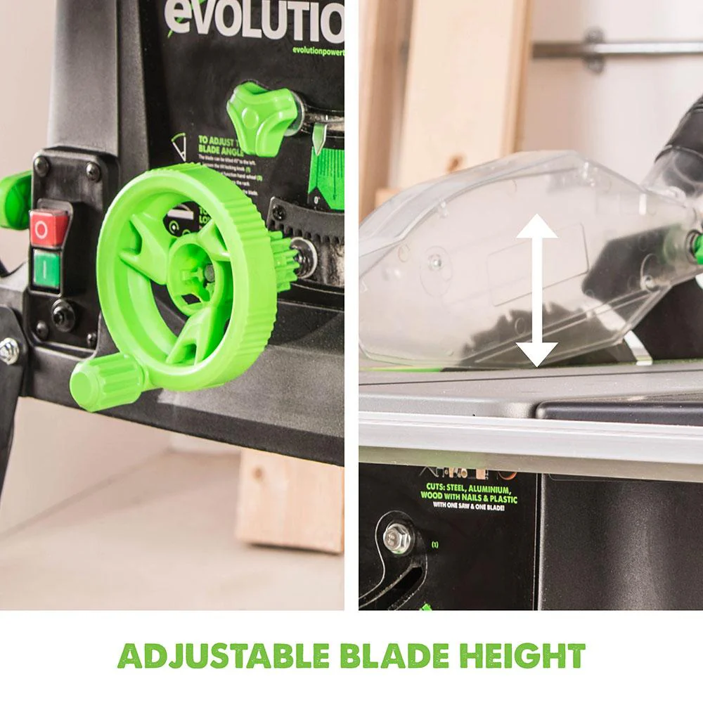 Evolution FURY5-S 255mm Table Saw Bundle With 40T General Wood And 28T Multi-Material Blades - Image 7