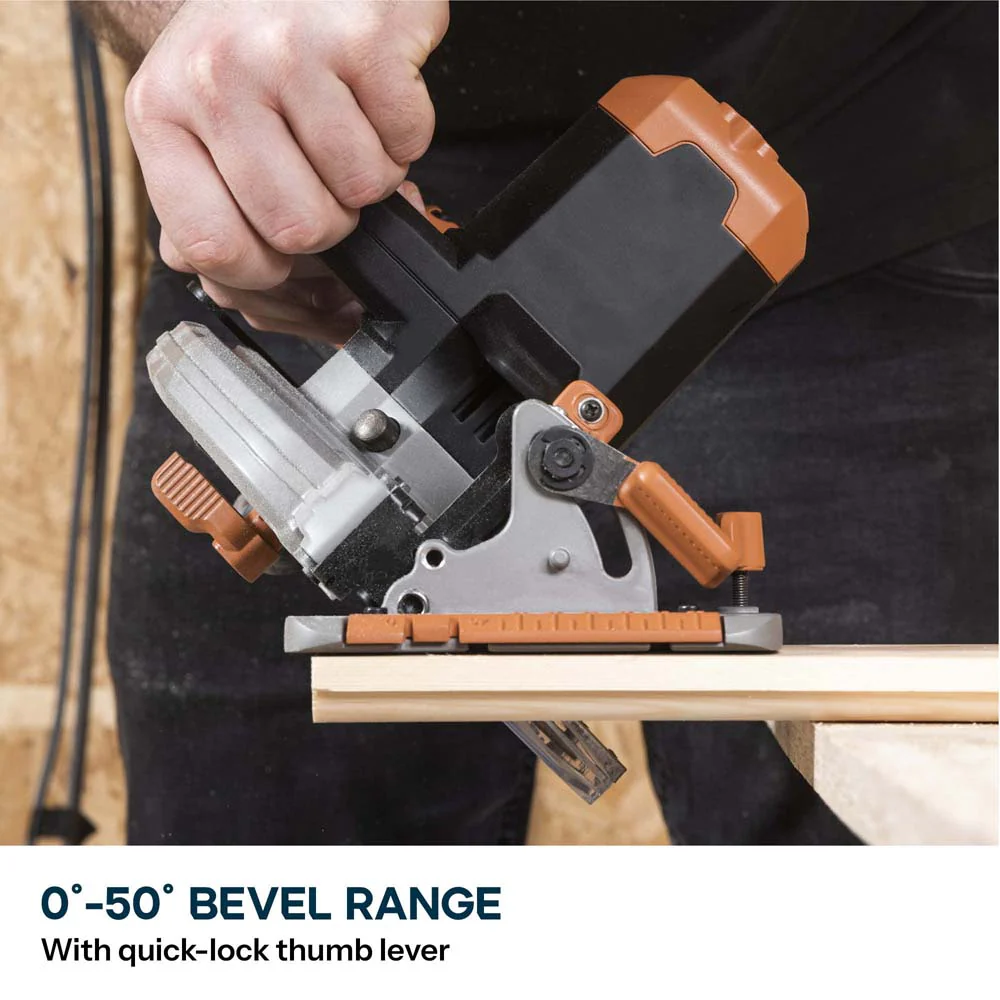 Evolution Cordless R165CCS-Li 165mm Circular Saw 18v Li-Ion EXT Inc Multi-Material Blade - Image 6