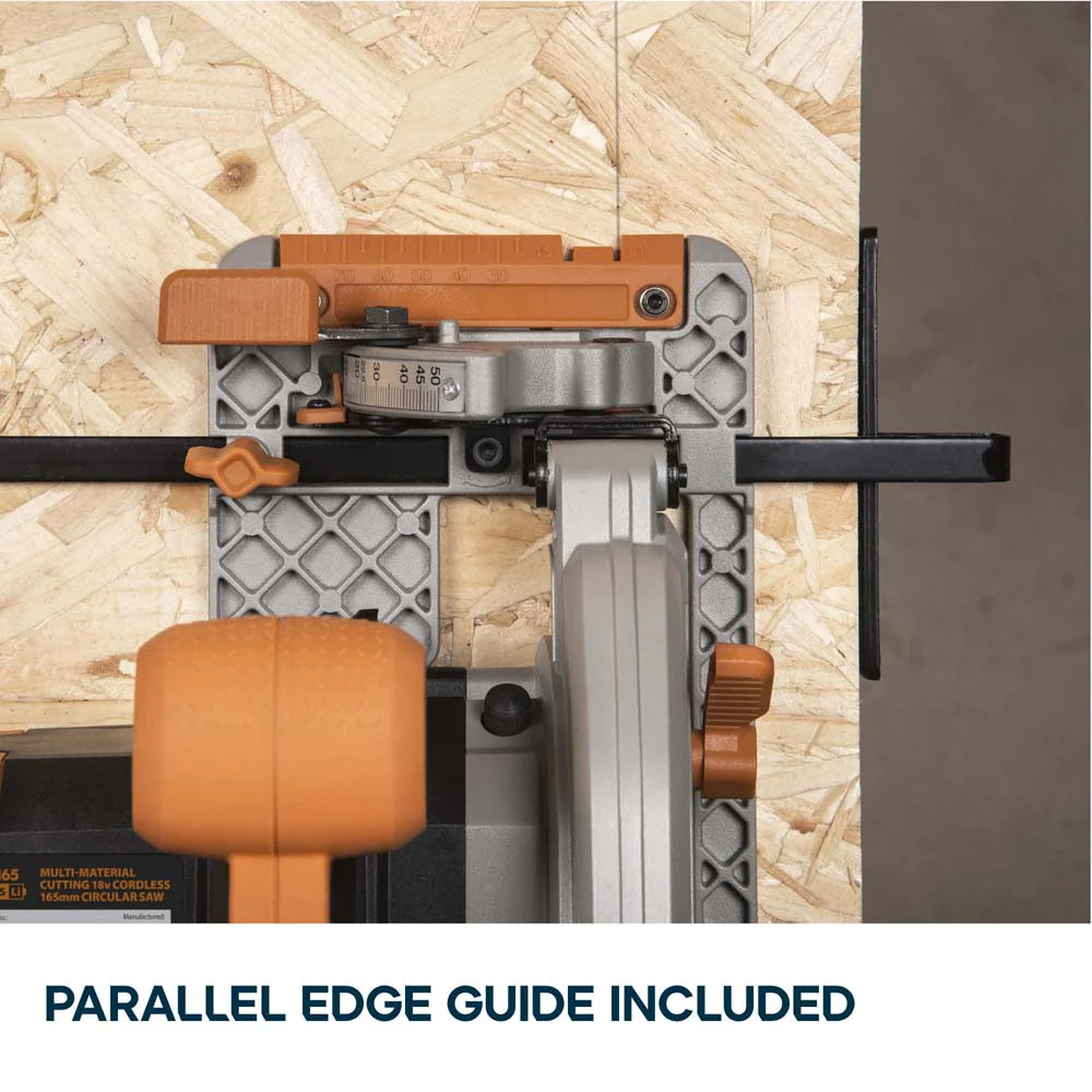 Evolution Cordless R165CCS-Li 165mm Circular Saw 18v Li-Ion EXT Inc Multi-Material Blade - Image 9