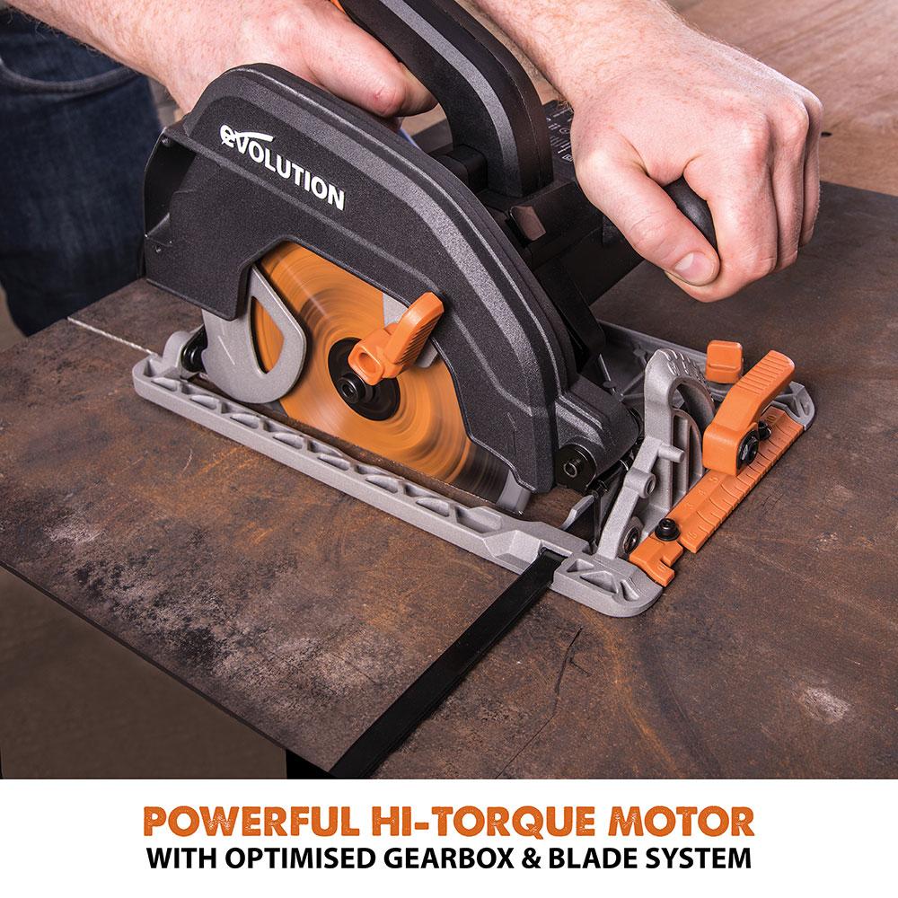 Evolution R185CCS 185mm Circular Saw & 500kg Saw Horse Bundle - Image 5