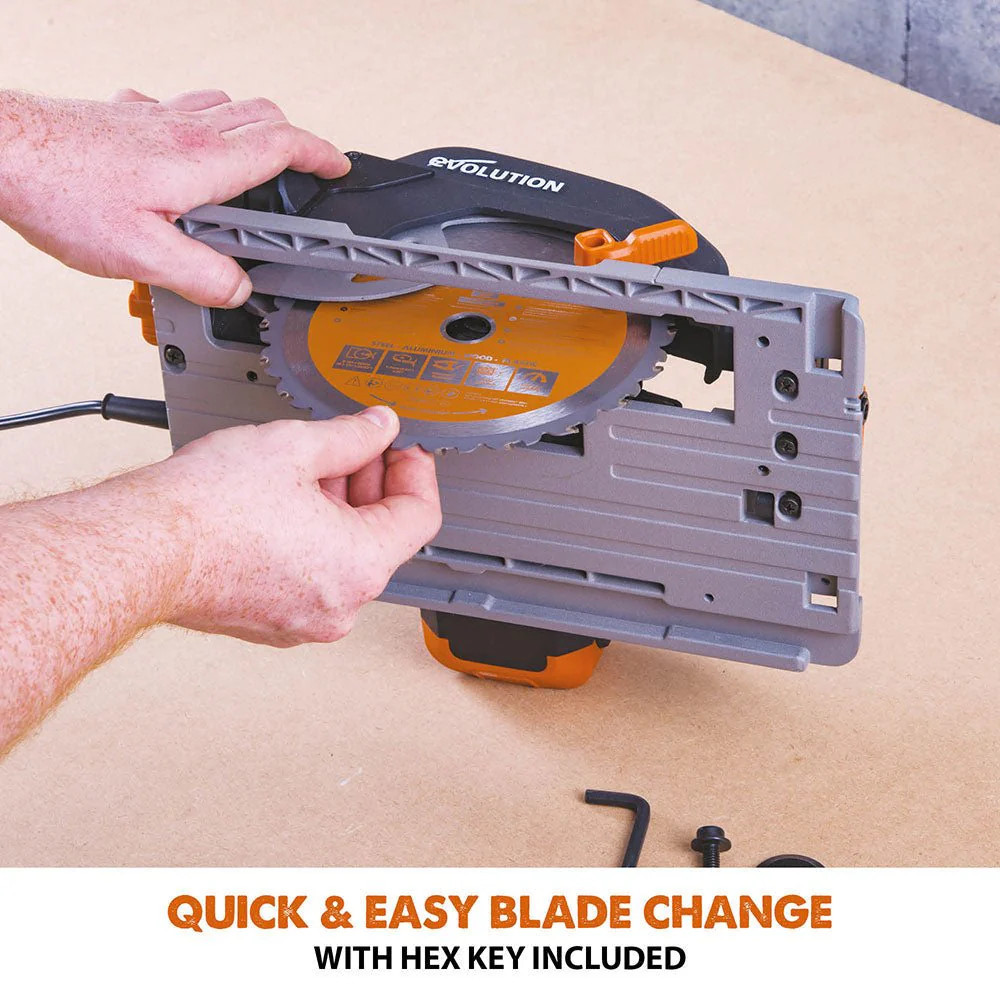 Evolution R185CCSX+ 185mm Circular Saw with TCT Multi-Material Cutting Blade (Refurbished - Like New) - Image 16