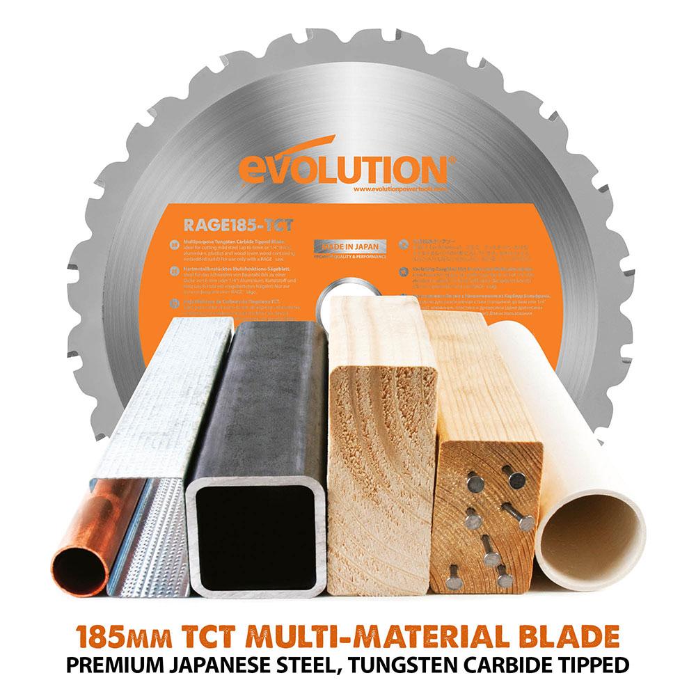 Evolution R185CCSX+ 185mm Circular Saw with TCT Multi-Material Cutting Blade (Refurbished - Like New) - Image 2
