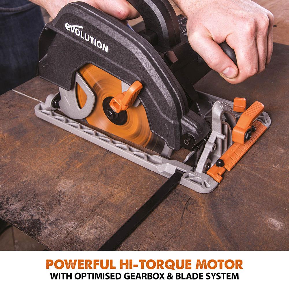 Evolution R185CCSX+ 185mm Circular Saw with TCT Multi-Material Cutting Blade (Refurbished - Like New) - Image 7