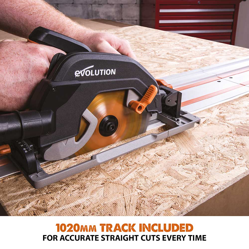 Evolution R185CCSX Handheld Circular Saw, ST2800-G2  2.8m 2-piece Track & 3-piece Mini-Track Bundle - Image 7