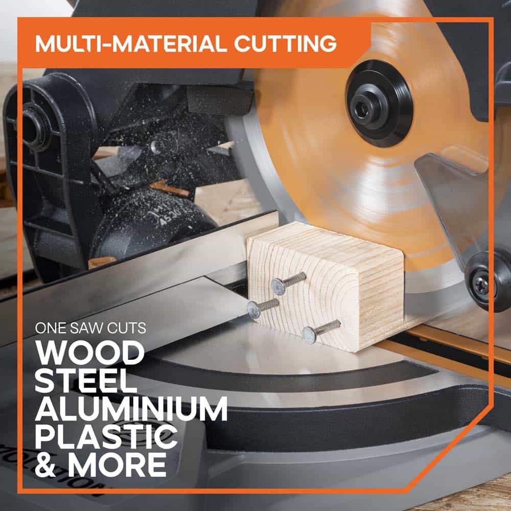 Evolution Cordless R185CMS-Li 185mm Compound Mitre Saw 18v Li-Ion EXT Inc Multi-Material Blade - Image 3