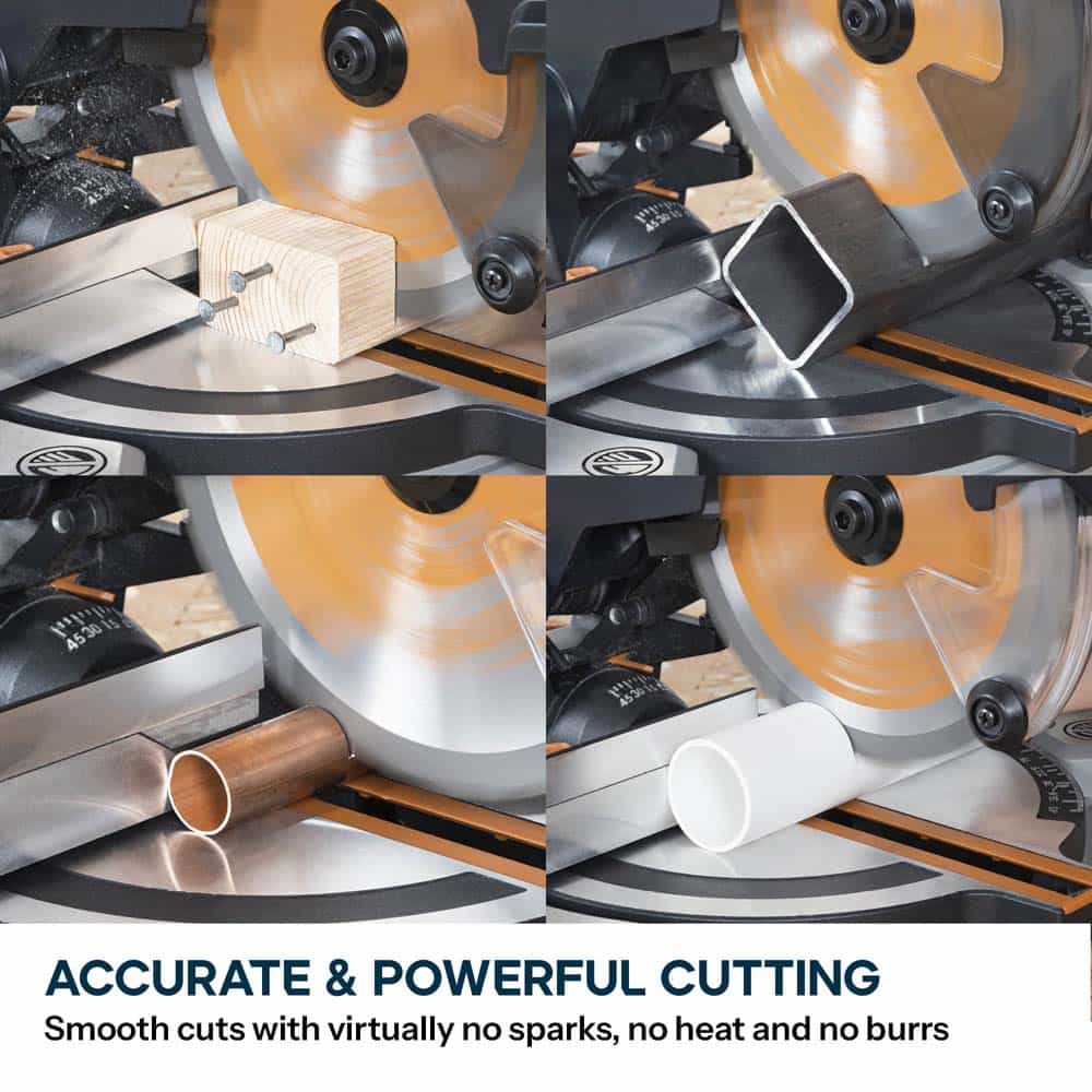Evolution Cordless R185CMS-Li 185mm Compound Mitre Saw 18v Li-Ion EXT Inc Multi-Material Blade - Image 4