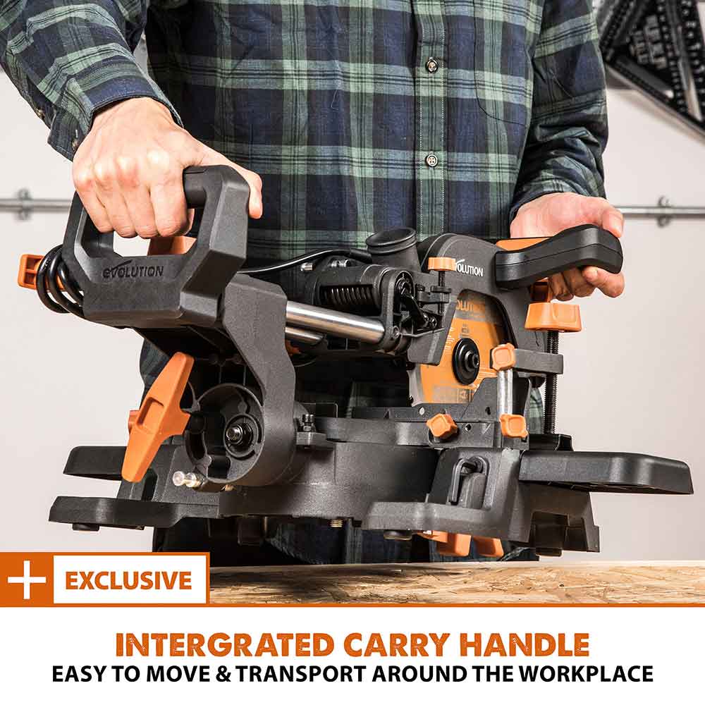 Evolution R185SMS+ 185mm Sliding Mitre Saw & XL Rolling Stand Bundle - Image 15
