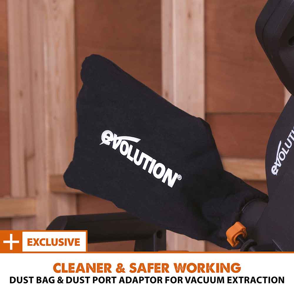Evolution R185SMS+ 185mm Sliding Mitre Saw & XL Rolling Stand Bundle - Image 17
